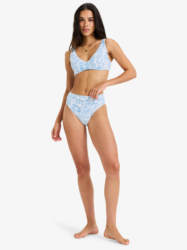 5 Flowers Wave Mid Waist Mod - Bikini Bottoms for Women Blue ERJX405125 Roxy