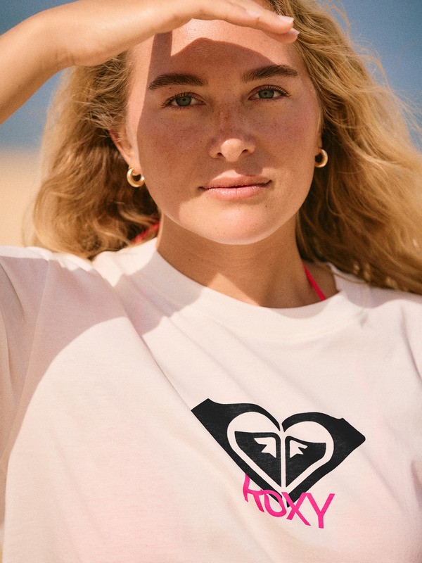 1 Ocean Road Art - Short Sleeve T-Shirt for Women White ERJZT06015 Roxy