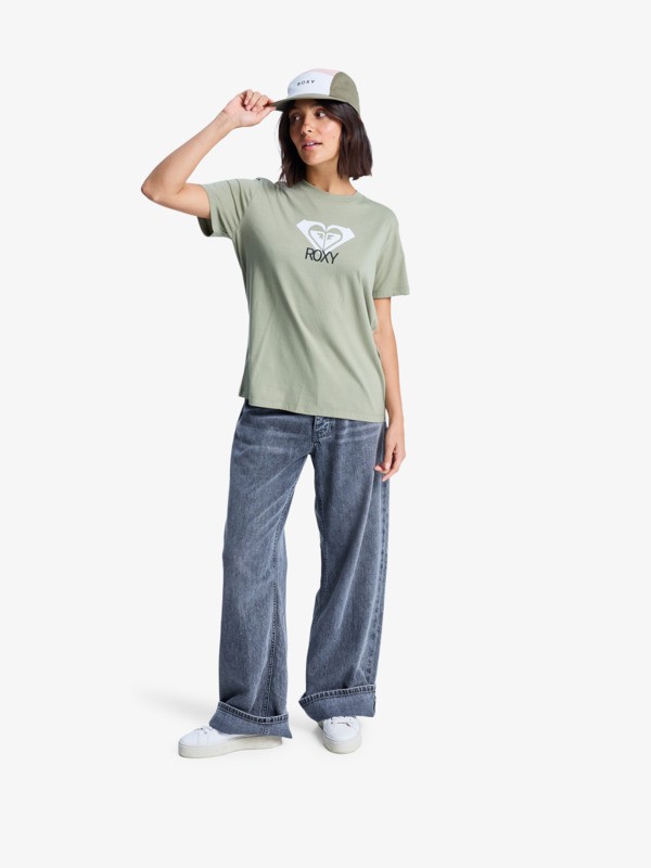 3 Ocean Road Art - Short Sleeve T-Shirt for Women Green ERJZT06015 Roxy