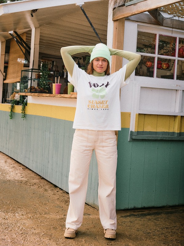 1 Hangloose Poster - Short Sleeve T-Shirt for Women White ERJZT06018 Roxy