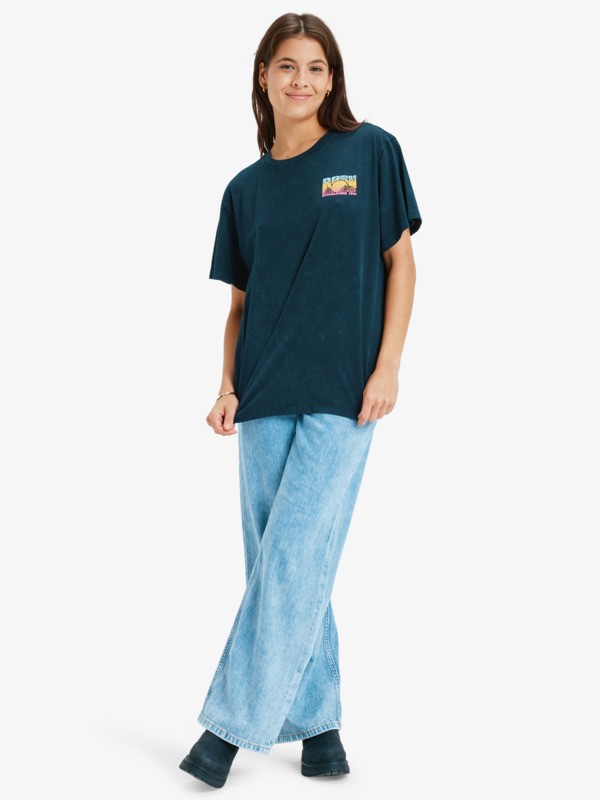 3 Sunnyoversize Optic Wash - Oversized T-Shirt for Women Black ERJZT06022 Roxy