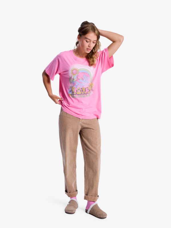 3 Sunnyoversize Optic Wash - Oversized T-Shirt for Women Pink ERJZT06022 Roxy