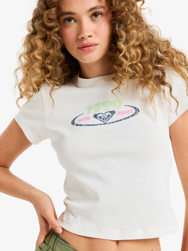 1 Beach Love - Cropped T-Shirt for Women White ERJZT06026 Roxy