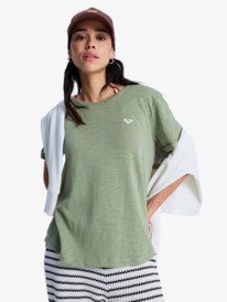 0 Oceanwave Regular Emby - Short Sleeve T-Shirt for Women Green ERJZT06030 Roxy