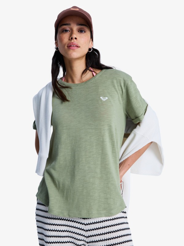 0 Oceanwave Regular Emby - Short Sleeve T-Shirt for Women Green ERJZT06030 Roxy