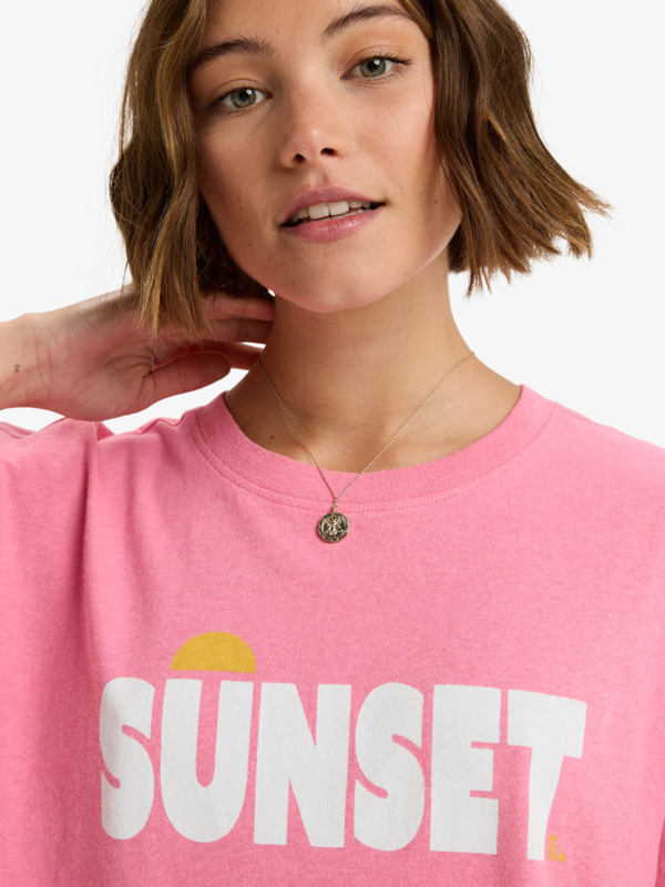 4 Sunny Easy - Short Sleeve T-Shirt for Women Pink ERJZT06033 Roxy