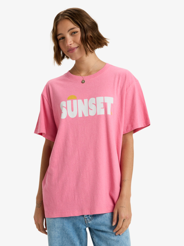 0 Sunny Easy - Short Sleeve T-Shirt for Women Pink ERJZT06033 Roxy