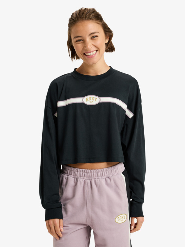 0 Essential Energy Boxy - Long Sleeve Training T-Shirt for Women Black ERJZT06037 Roxy