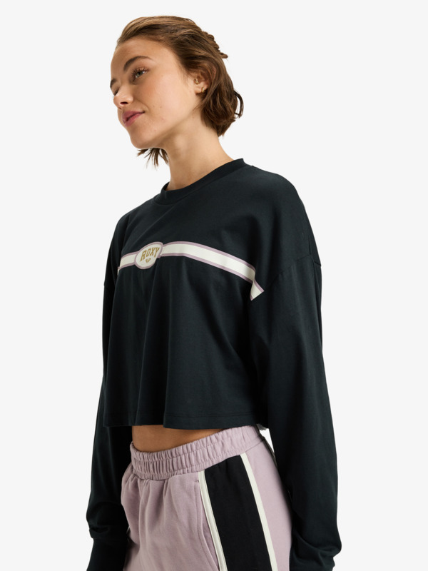 1 Essential Energy Boxy - Long Sleeve Training T-Shirt for Women Black ERJZT06037 Roxy